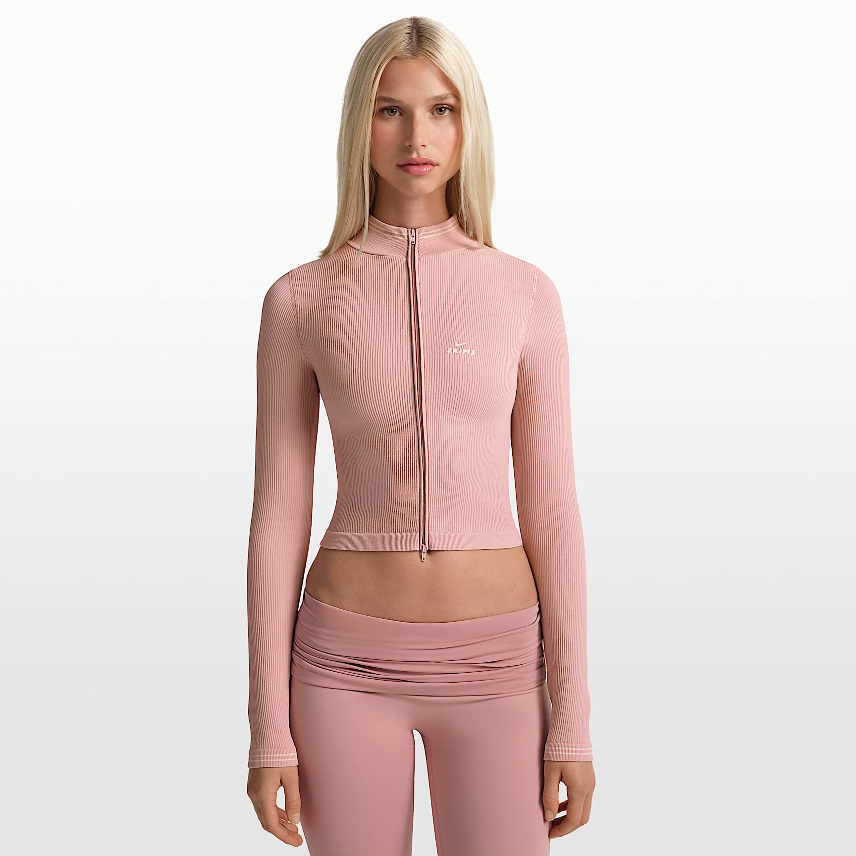 NikeSKIMS Ribbed Seamless Women's Cropped Full-Zip Jacket. Nike.com
